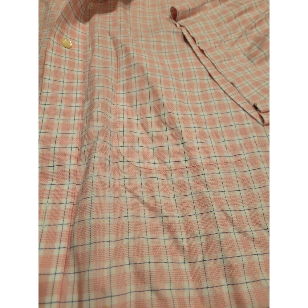 Gold Label Roundtree‎ & Yorke Shirt Mens 2X Tall Pink Check Non-Iron Cotton - Picture 5 of 7